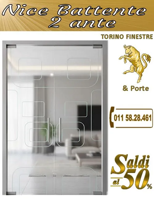 Porta Nice Doppio Battente con Vetro