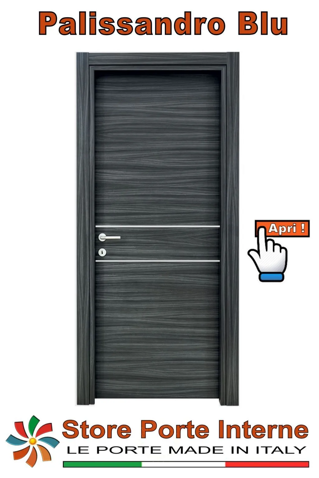 porte laminato inserti daniela palissandro blu matrix