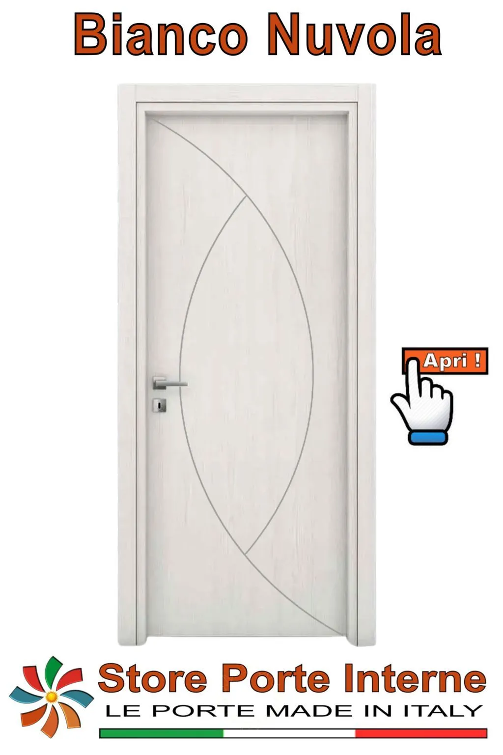 porte laminato inserti Greta bianco nuvola