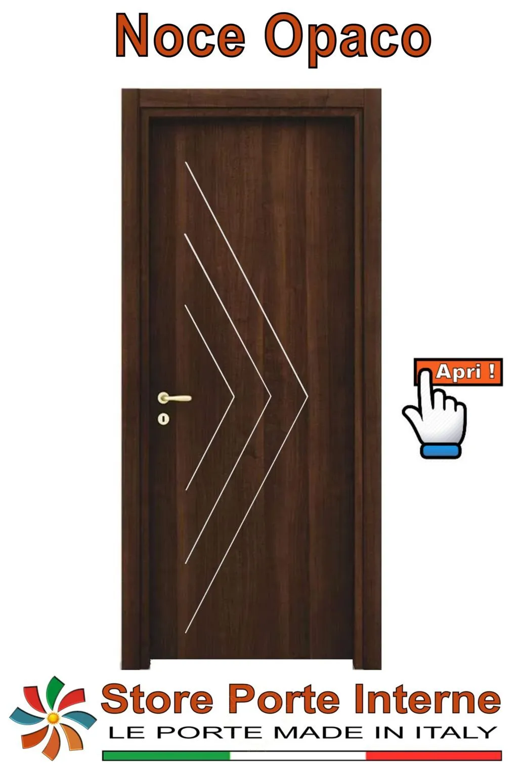 porte laminato inserti Linda noce opaco
