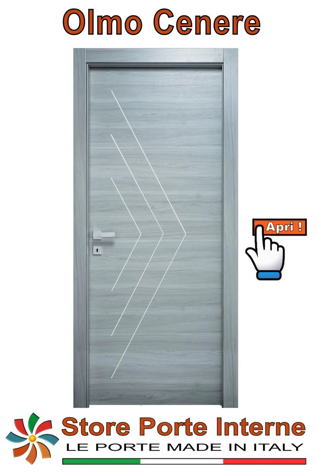 porte laminato inserti Linda olmo cenere