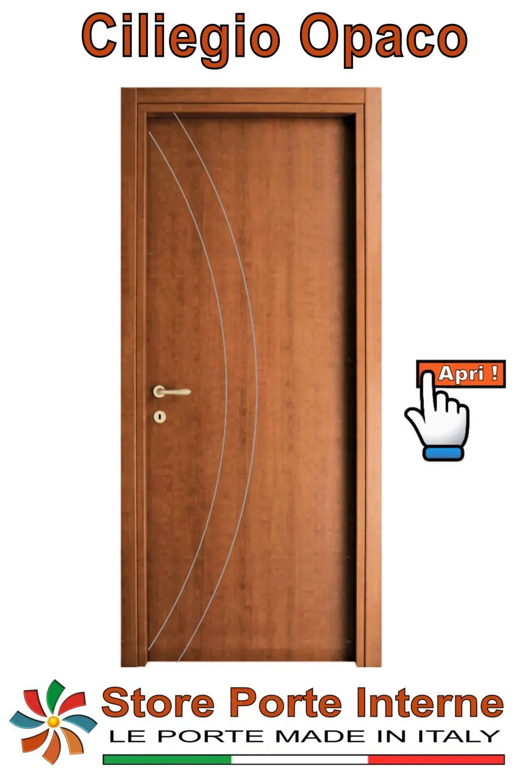 porte laminato inserti Noemi ciliegio opaco