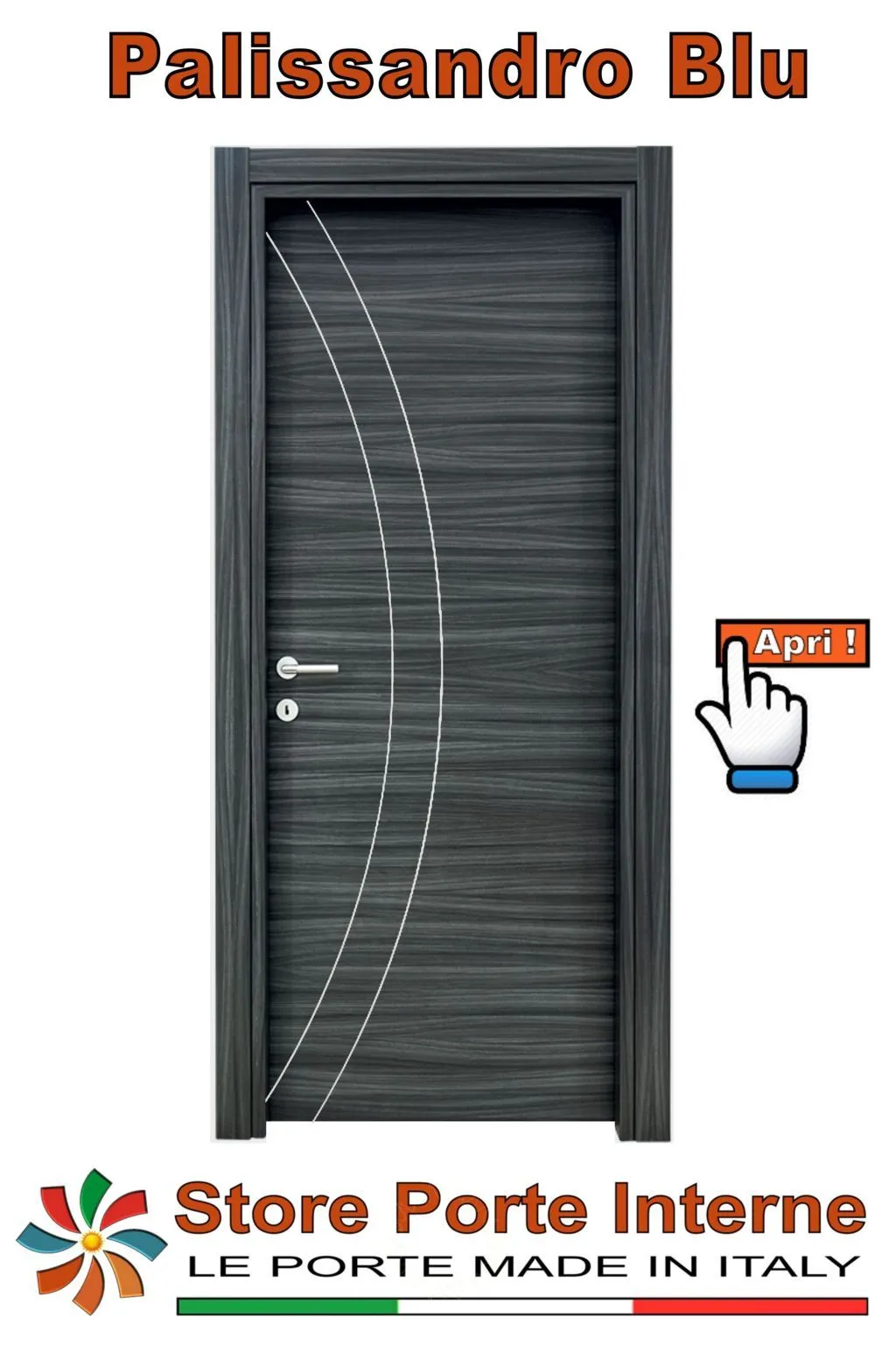 porte laminato inserti Noemi palissandro blu matrix