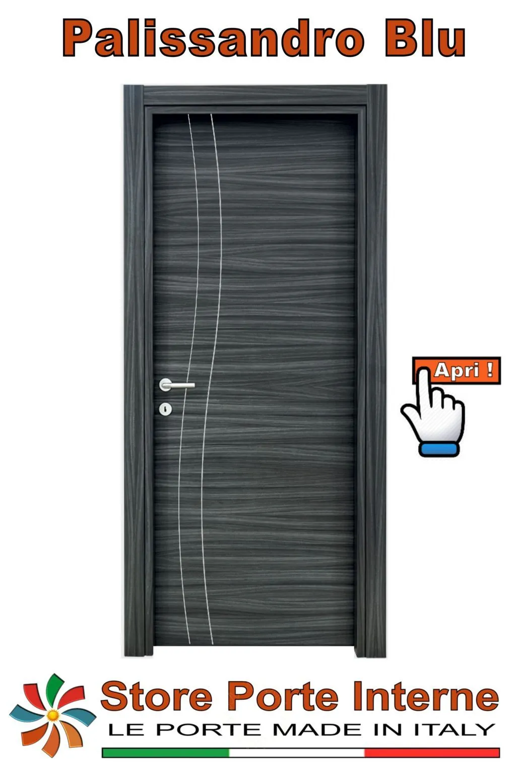 porte laminato inserti Silvia palissandro blu matrix