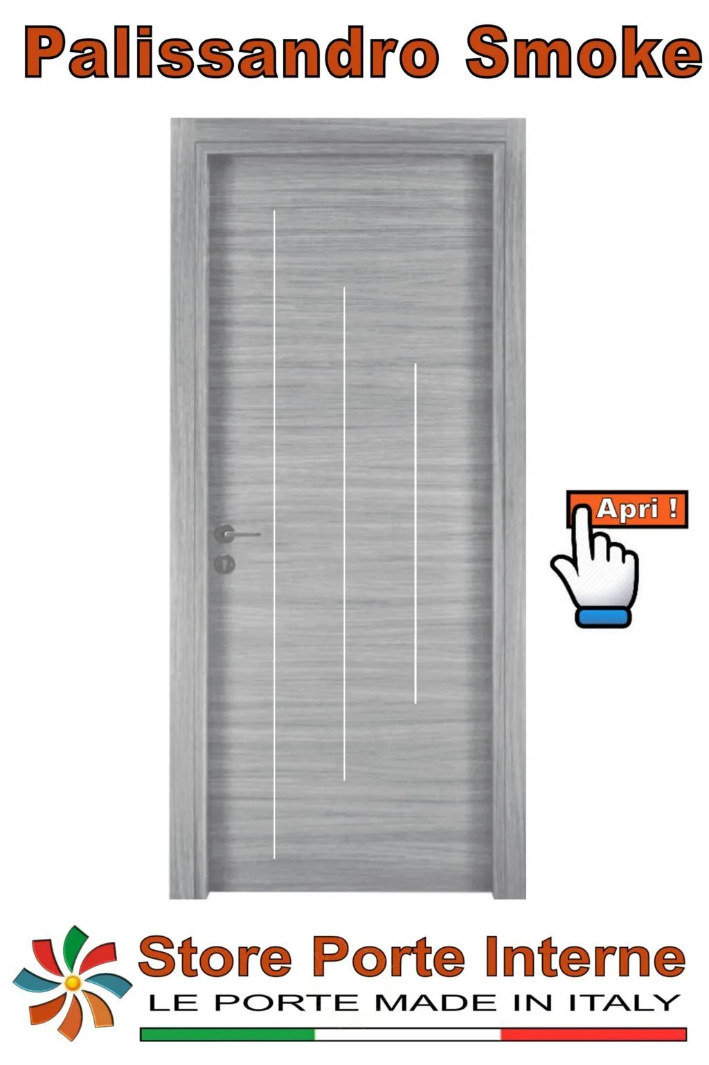 porte laminato inserti Valentina palissandro smoke