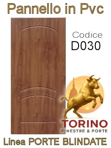 Pannello porta blindata Pvc modello D030