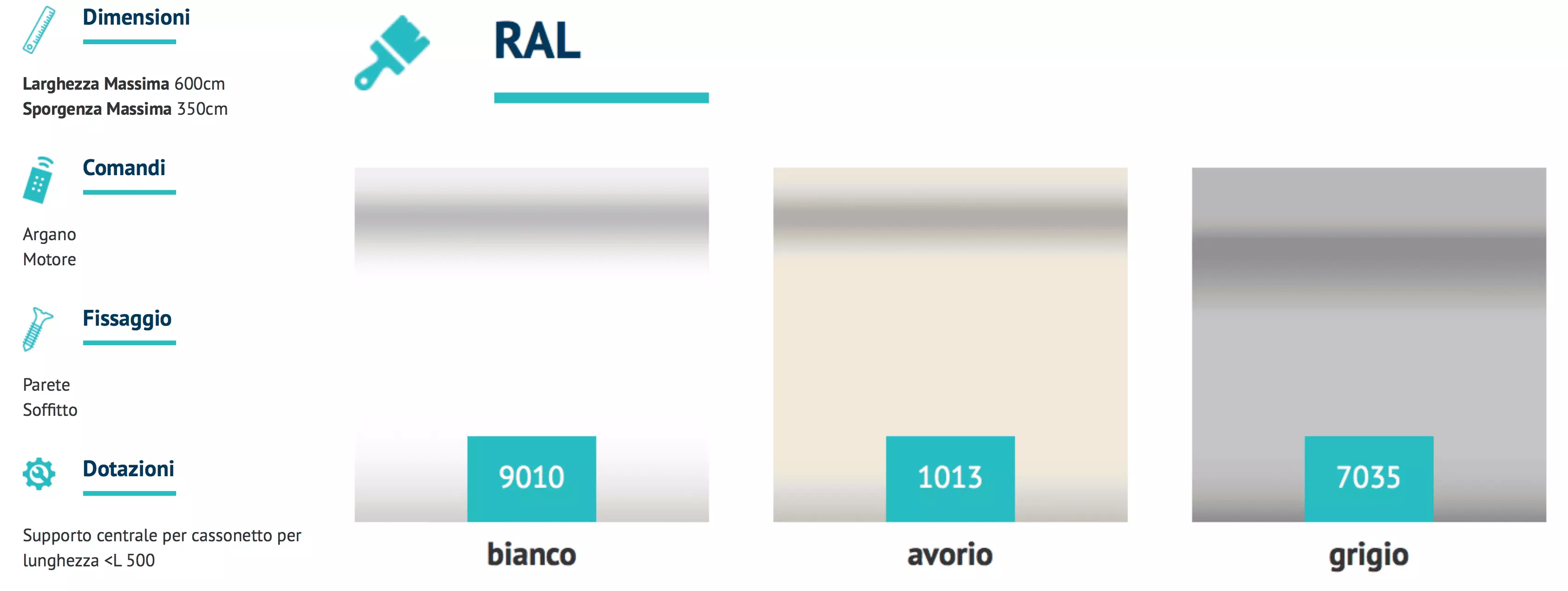 colori tende da sole a bracci separati Ari torino